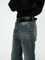 Plush Fashion Shop denim bootcut jeans with pockets, featuring a classic fit and stylish design for casual wear.