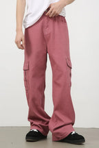 Men's mid-rise jeans with cargo pockets from Trendsi, featuring a classic denim design and functional side pockets.