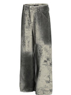 Men's wide leg denim jeans from Trendsi, showing the relaxed fit and classic blue denim fabric with visible stitching.
