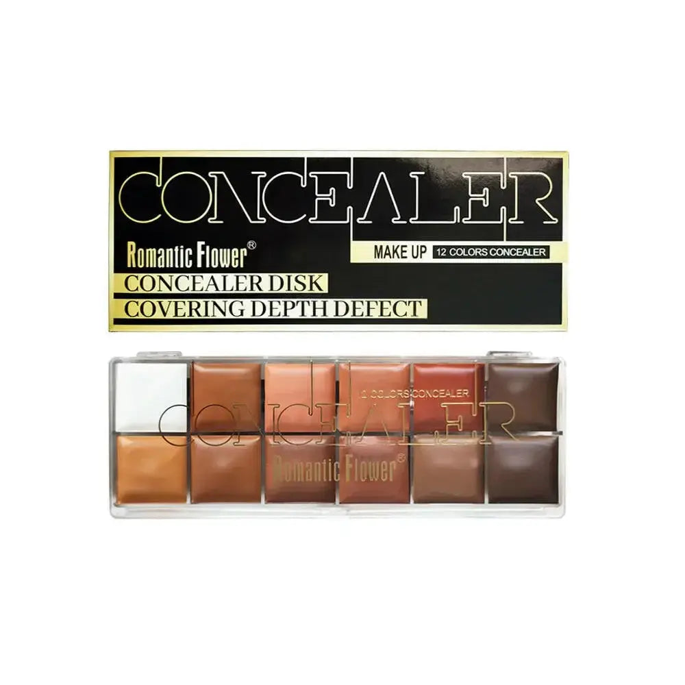 12 Colors Concealer Dark Skin Waterproof Full Coverage Foundation - Plush Fashion Hub