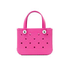 Women’s waterproof EVA jelly beach bag by Plush Fashion Hub, lightweight summer tote with transparent, colorful jelly design.