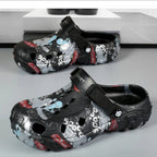 Men's printed platform sandals by Trendsi featuring bold patterns and chunky soles, perfect for casual summer wear.