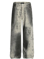 Men's wide-leg denim jeans by Trendsi, showing the relaxed fit and classic blue denim fabric with front and back pockets.