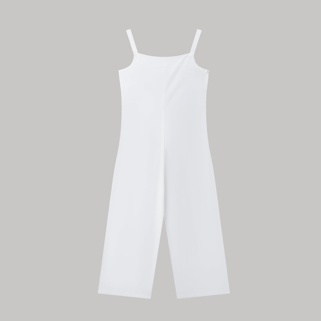 Women's butterfly print overalls from FitiqueFit featuring sleeveless, loose fit suspender pants, with adjustable straps and relaxed style.