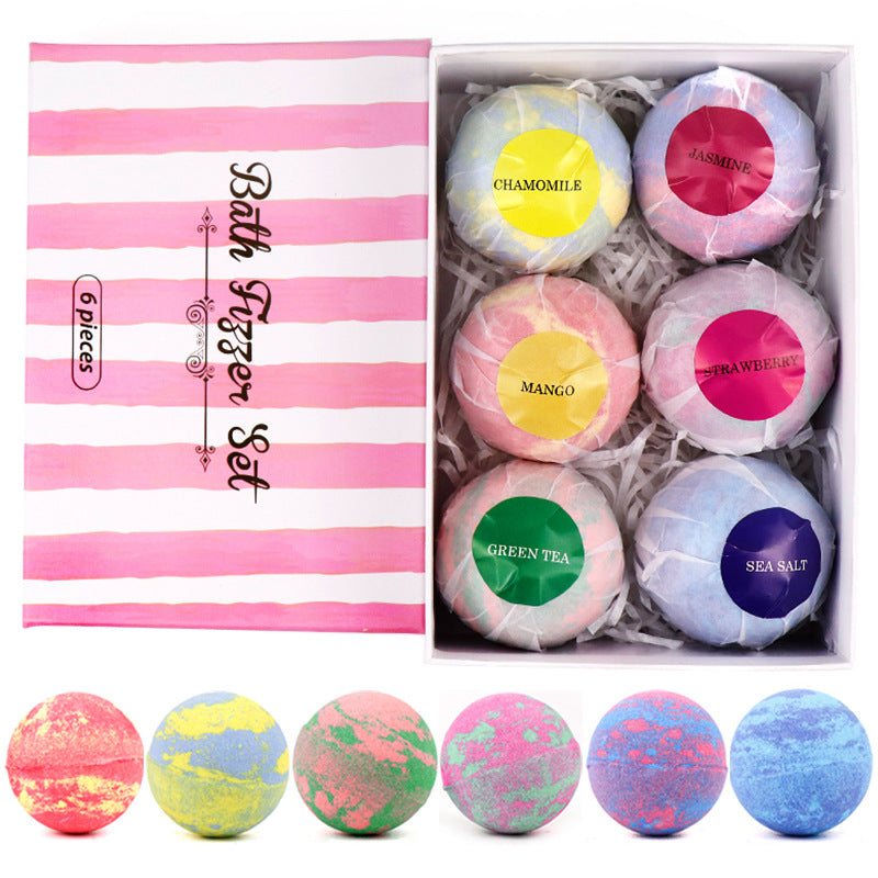 6 pcs Organic Bath Bombs Bubble Bath Mint Lavender Rose Flavor Plush Fashion Hub