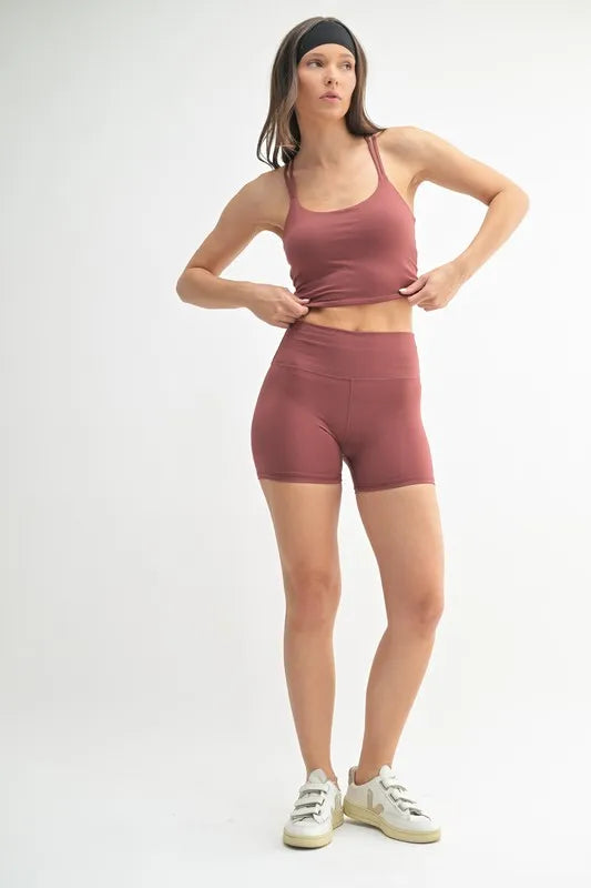 Trendsi MONO B Venice Cloud Light Contour biker shorts for active wear, featuring a soft, lightweight fabric with a subtle cloud pattern.