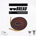 Sparkly rainbow elastic shoelace by Bread Prime Rainbow, colorful and stretchy for comfortable, stylish footwear.