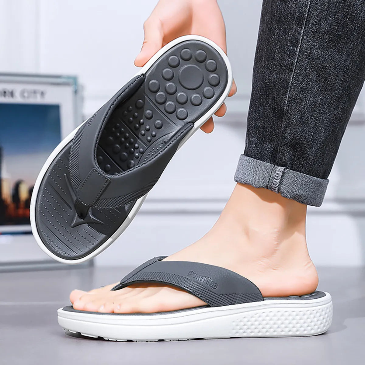 Trendsi toe post platform sandals featuring a cushioned footbed and stylish design, perfect for casual summer wear.