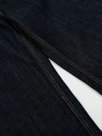Men's wide leg denim jeans by Plush Fashion Shop, showing the relaxed fit and classic blue denim fabric.