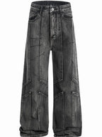 Men's wide-leg denim jeans by Plush Fashion Shop, showcasing relaxed fit and classic blue denim fabric.
