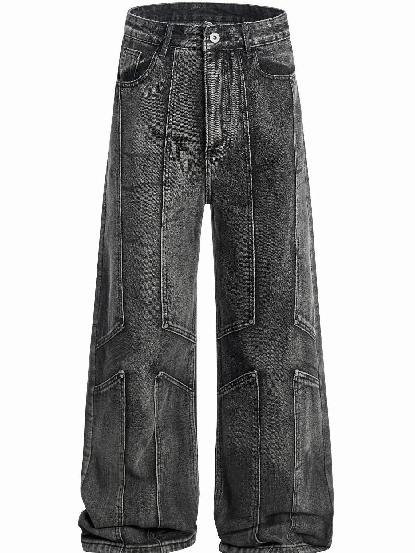 Men's wide-leg denim jeans by Plush Fashion Shop, showcasing relaxed fit and classic blue denim fabric.