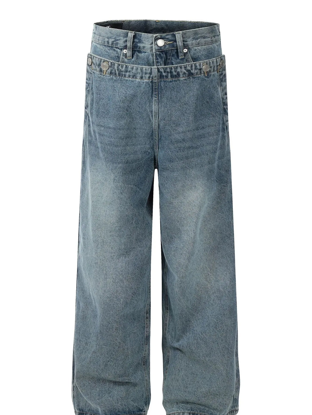 Men's wide-leg cargo jeans by Trendsi, featuring a relaxed fit with multiple pockets and denim fabric.
