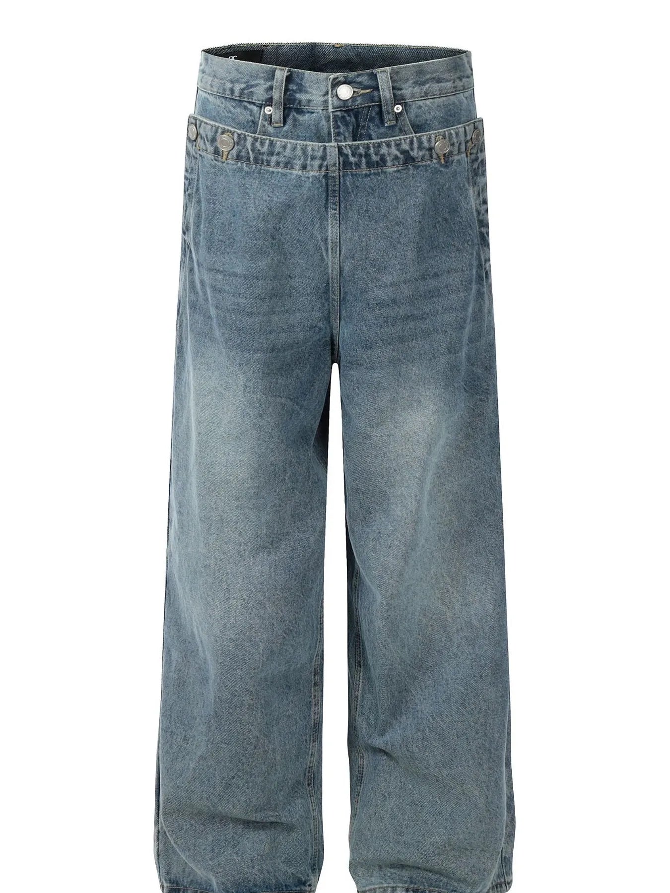 Men's wide-leg cargo jeans by Trendsi, featuring a relaxed fit with multiple pockets and denim fabric.