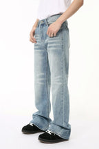 Plush Fashion Hub baggy denim jeans with front and back pockets, relaxed fit, casual style, on a plain background.
