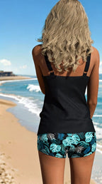 Women's two-piece swimsuit set by FitiqueFit, featuring a stylish bikini top and matching bottoms in vibrant swimwear fabric.