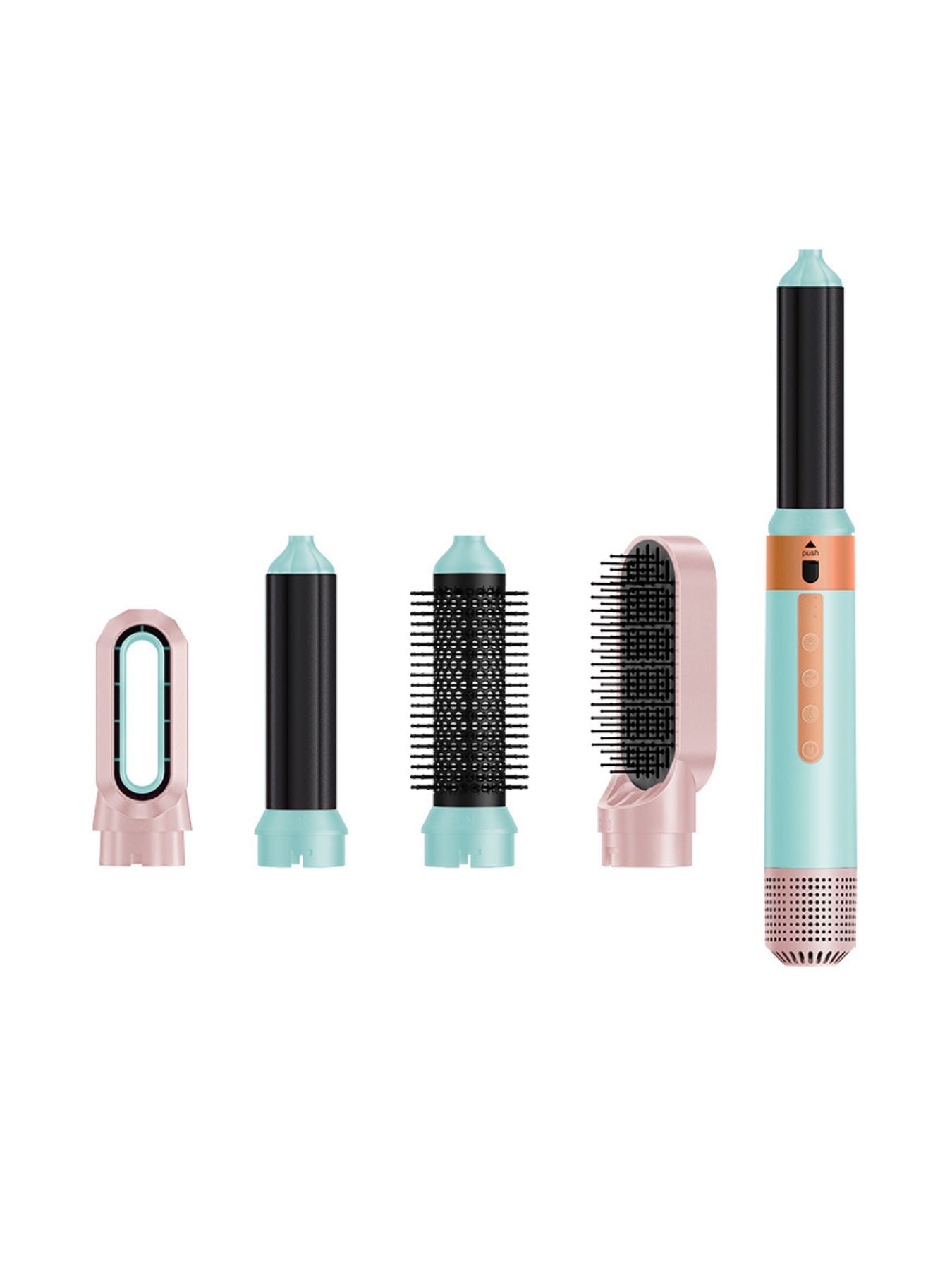 Trendsi 5-in-1 professional hot air hair styler and volumizer brush set with multiple attachments for styling and volume.