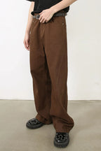 Men's loose fit jeans from Trendsi, showcasing relaxed-fit denim with classic five-pocket design and sturdy stitching.