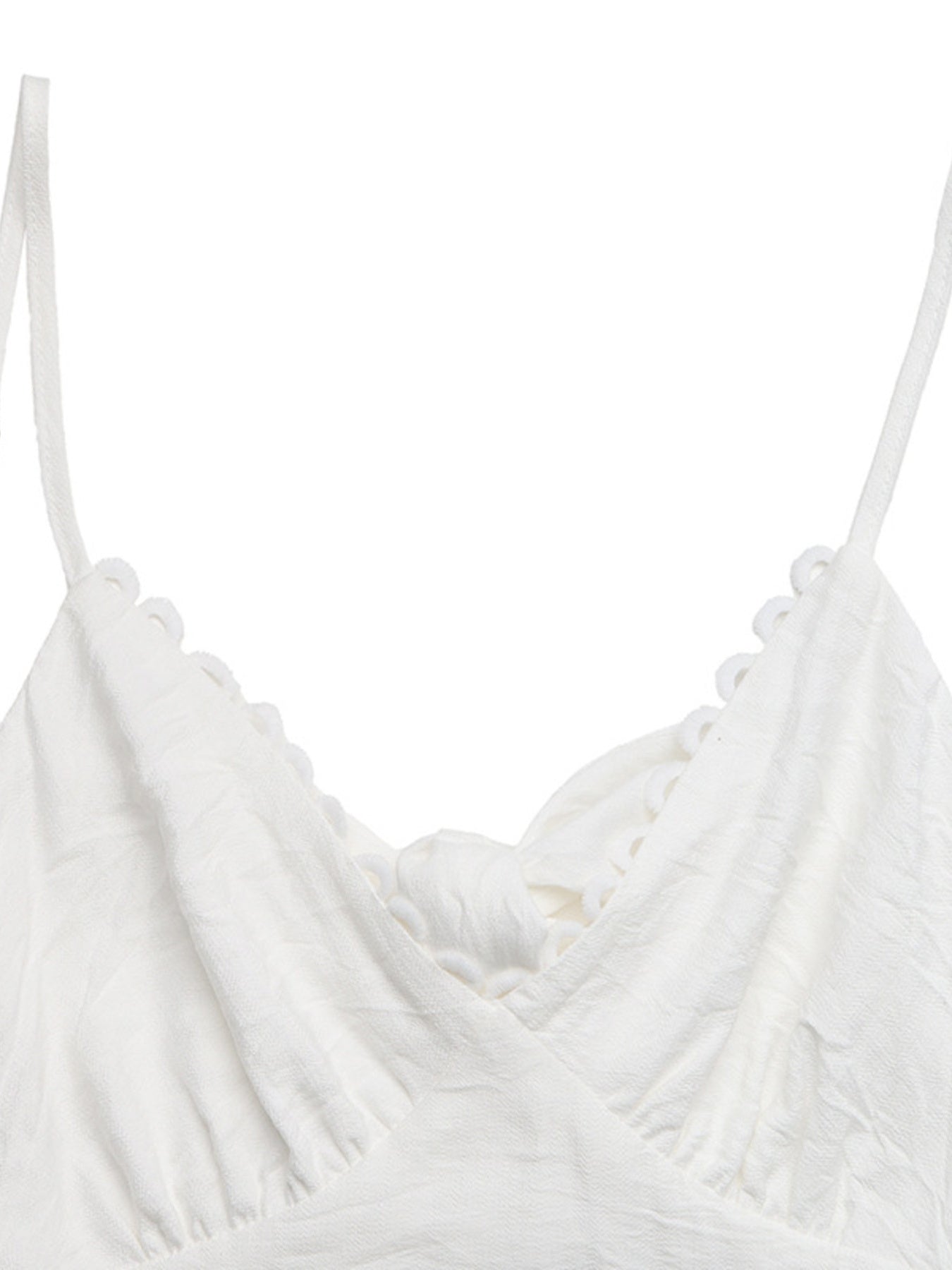 Women's V-neck tiered maxi dress with delicate lace detail, flowing silhouette, and lightweight fabric by Trendsi.