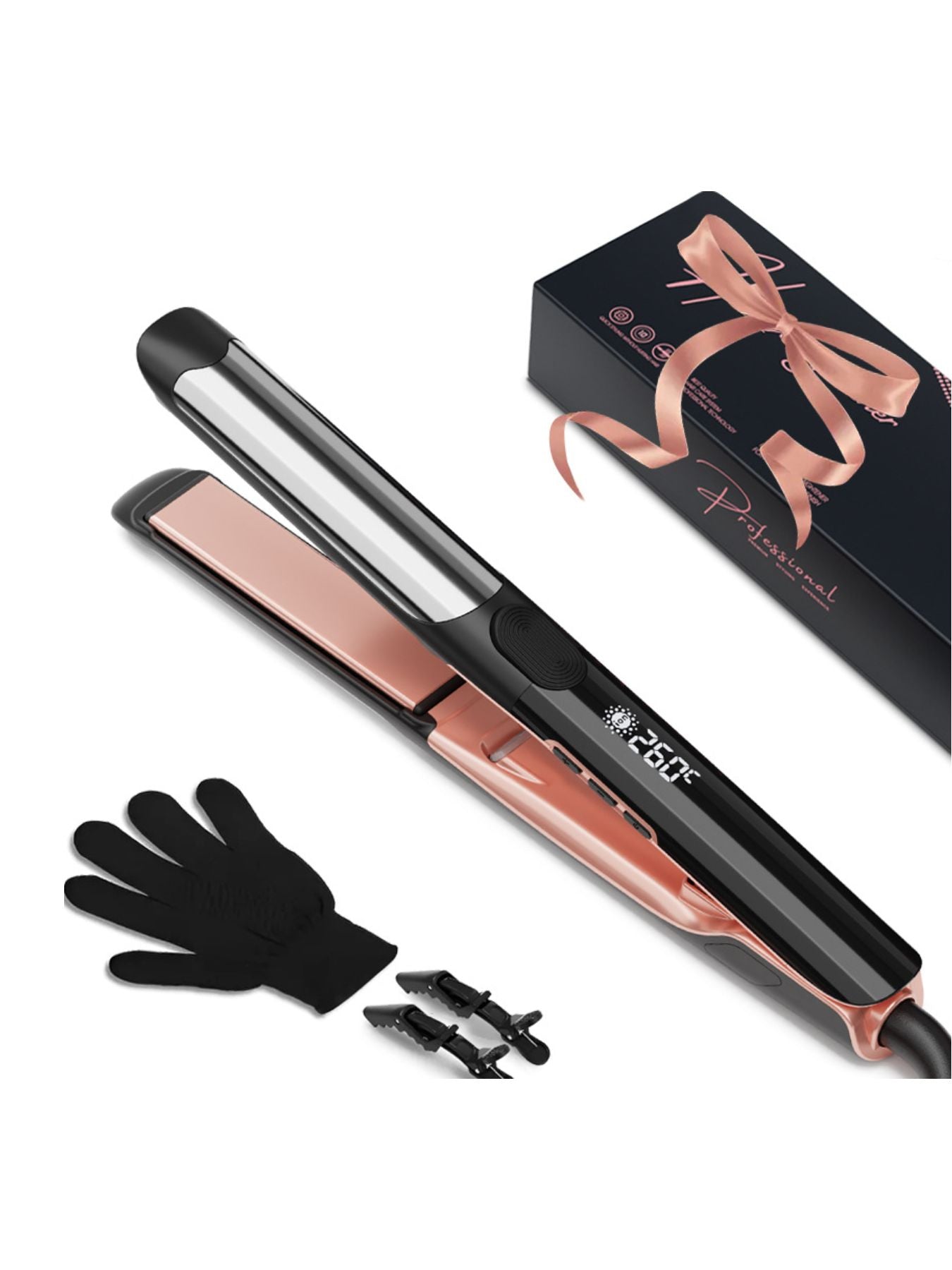 Professional Trendsi anti-scald ceramic hair straightener with sleek design, showcasing its ceramic plates and ergonomic handle.