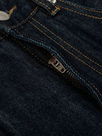 Men's wide leg denim jeans from Plush Fashion Shop, showing the relaxed fit and classic blue denim fabric.
