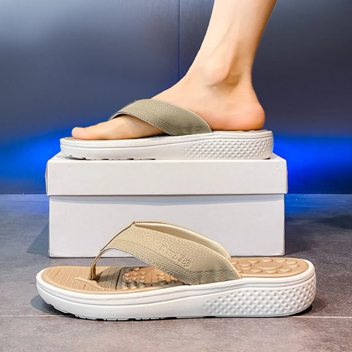 Trendsi toe post platform sandals with strappy design, open toe, and chunky heel for stylish summer footwear.