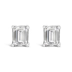 14K White Gold 1.0 Cttw Emerald Cut Lab-Grown Diamond Solitaire Stud Earrings (F-G Color, VS1-VS2 Clarity)