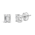 14K White Gold 1.0 Cttw Emerald Cut Lab-Grown Diamond Solitaire Stud Earrings (F-G Color, VS1-VS2 Clarity)