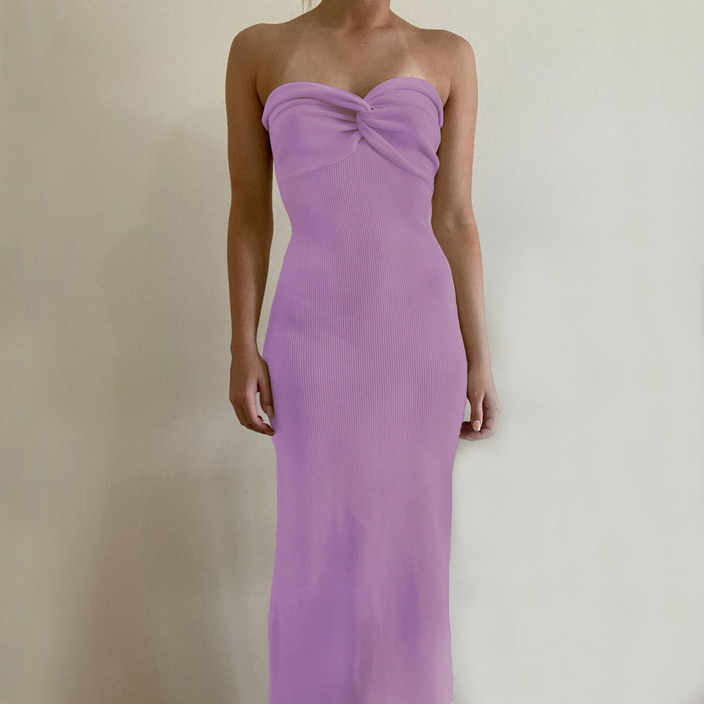 Women's Off-Shoulder Irregular Hem Knitted Maxi Dress