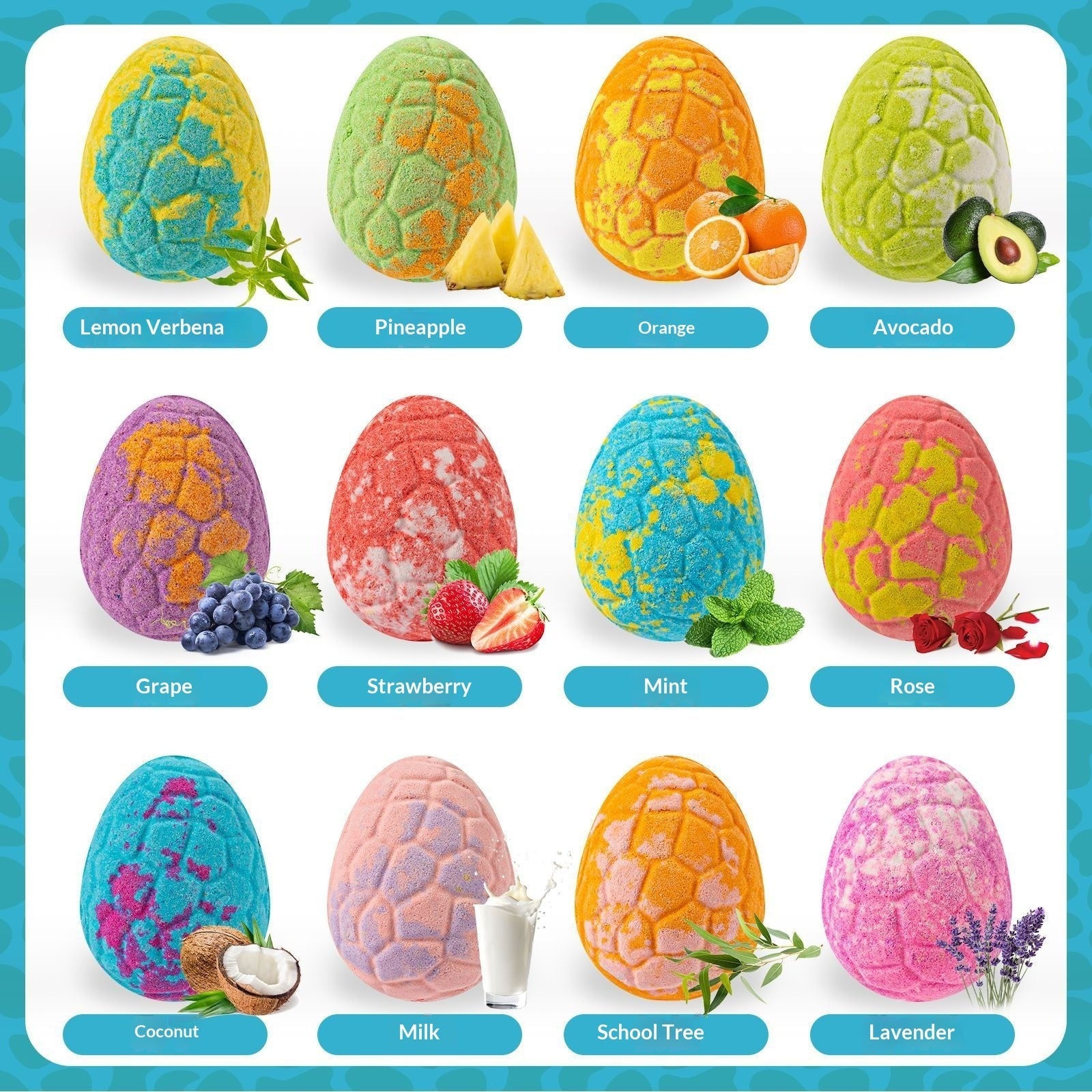 Dinosaur Egg Bath Salt Balls Toy Essential Oil Bath Bombs Explosive Salt Effervescent Bombs Bath Salt Ball Set Plush Fashion Hub