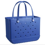 Women's waterproof EVA jelly beach tote bag by Plush Fashion Hub, lightweight summer tote with transparent jelly design and sturdy handles.