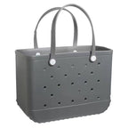Women's waterproof EVA jelly beach bag by Plush Fashion Hub, lightweight summer tote with transparent, waterproof design and spacious interior.