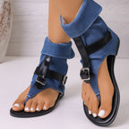 Plush Fashion Hub toe post buckle sandals featuring strappy design and adjustable buckle for a comfortable summer look.