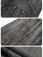 Men's wide-leg denim jeans by Plush Fashion Shop, showing the relaxed fit and classic blue denim fabric.