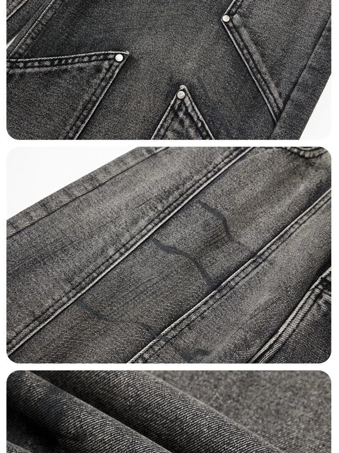 Men's wide-leg denim jeans by Plush Fashion Shop, showing the relaxed fit and classic blue denim fabric.