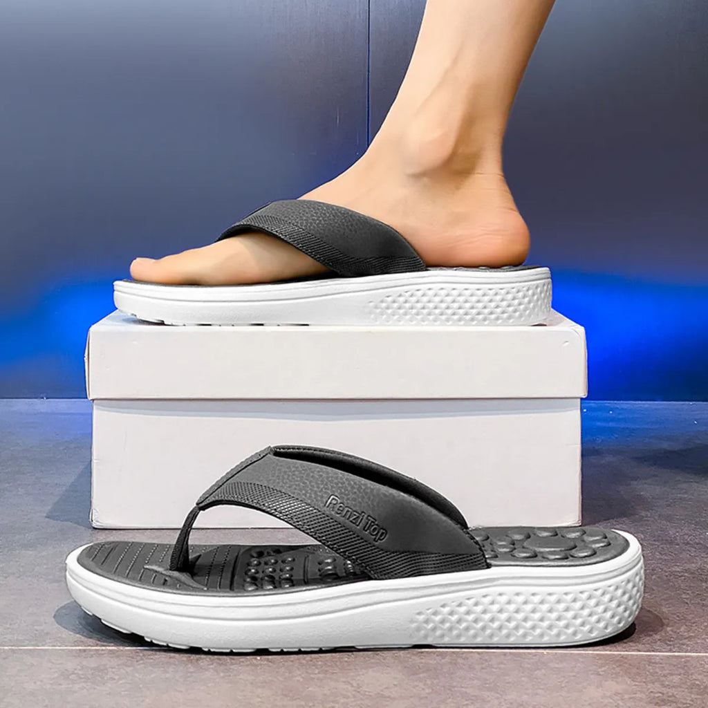 Trendsi toe post platform sandals with cushioned footbed and strappy design, showcasing a stylish and comfortable footwear option.