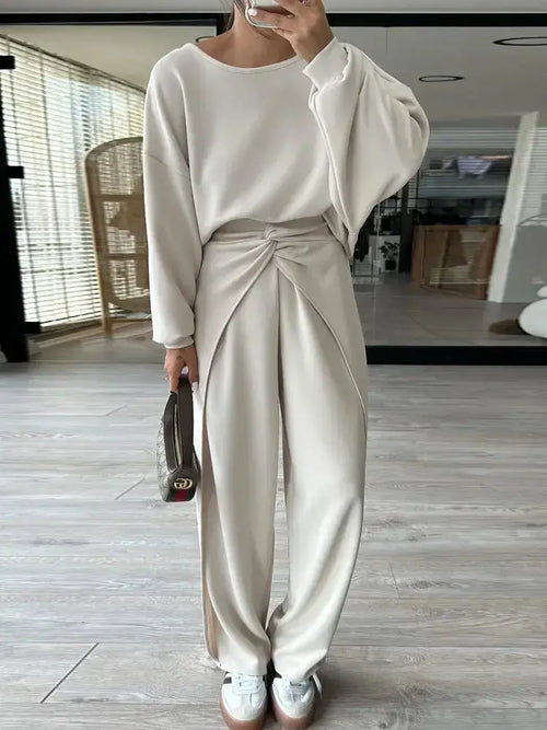 Women's backless solid color hoodie and jogger lounge set by Plush Fashion Hub, perfect for comfortable activewear and casual wear.