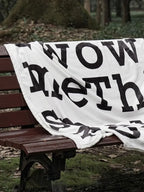 Black and White Letters Casual Coral Flannel Blanket - Plush Fashion Hub