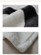 Black and White Letters Casual Coral Flannel Blanket - Plush Fashion Hub