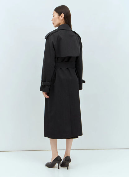 Burberry Women Long Wool Trench Coat - Plush Fashion Hub