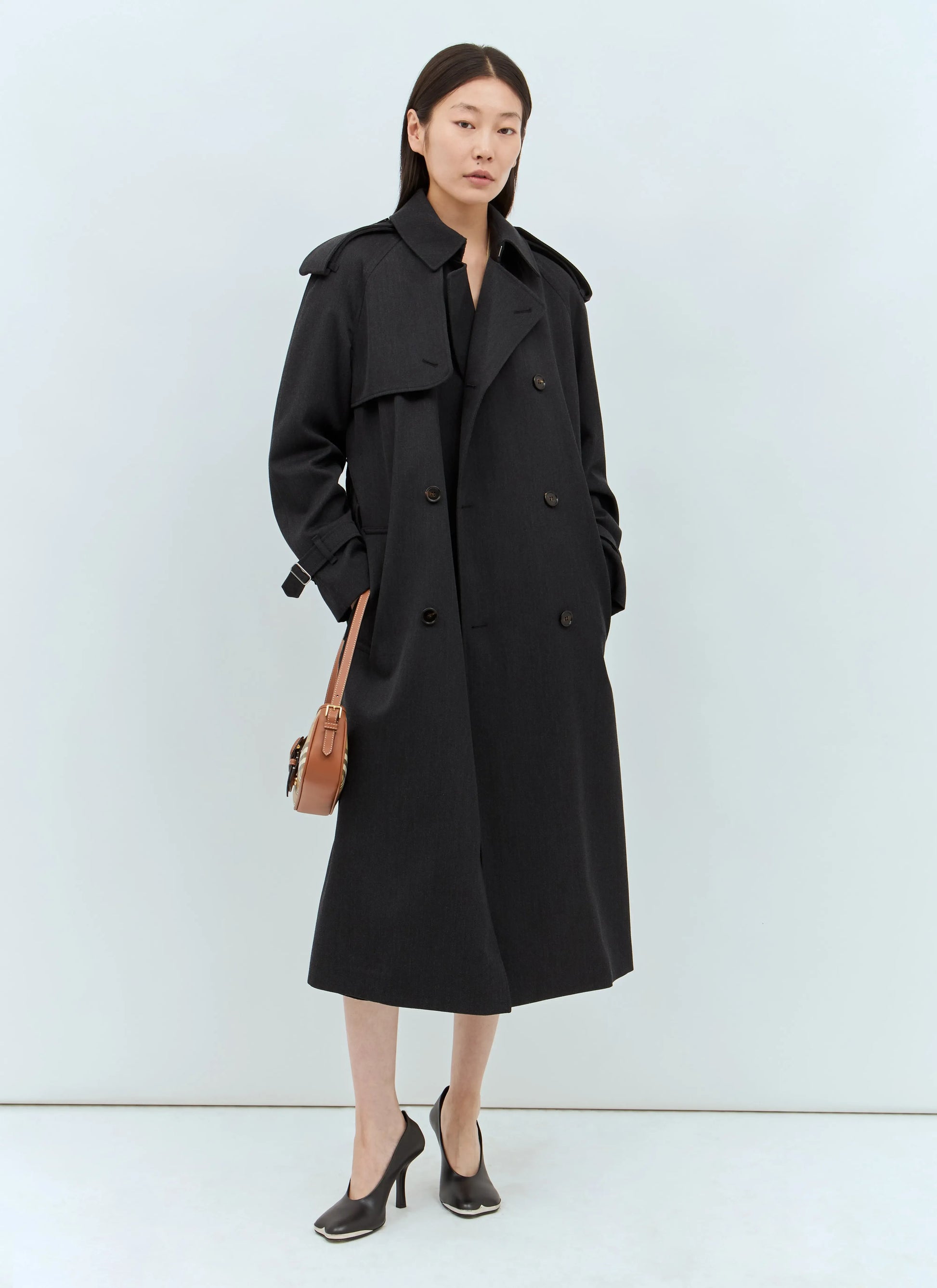 Burberry Women Long Wool Trench Coat - Plush Fashion Hub