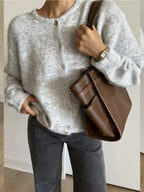 Button Up Long Sleeve Cardigan - Plush Fashion Hub