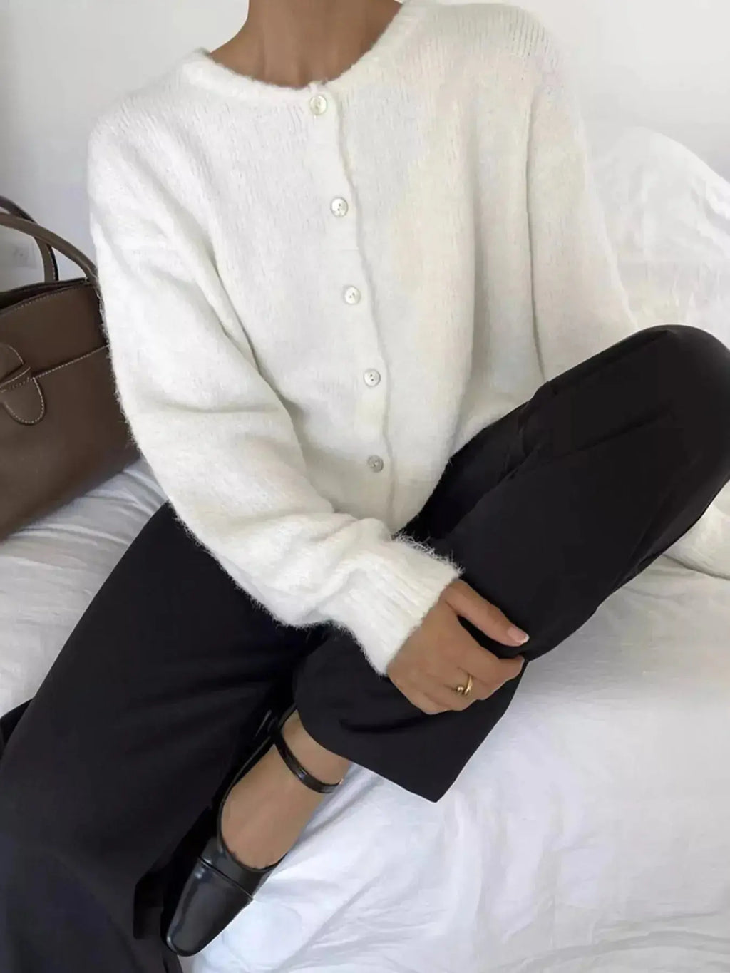 Button Up Long Sleeve Cardigan - Plush Fashion Hub