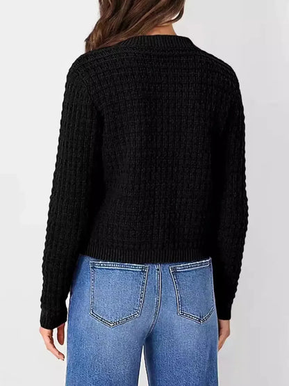 Button-Up Long Sleeve Cardigan - Plush Fashion Hub