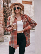 Plaid Button-Down Long Sleeve Shirt - Plush Fashion Hub
