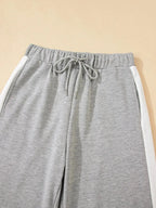 Contrast Trim Round Neck Top and Pants Set - Plush Fashion Hub