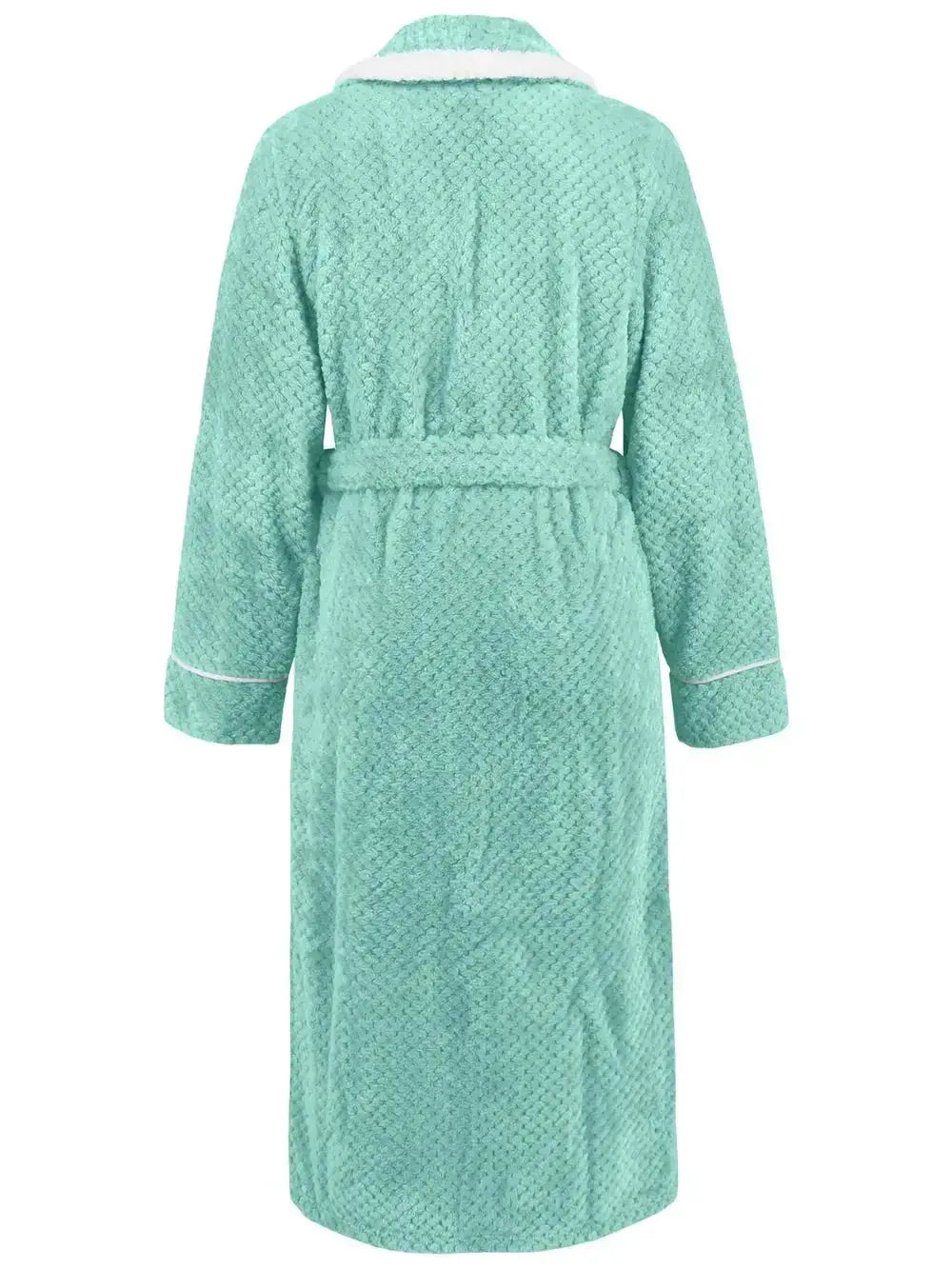 Contrast Trim Tie Waist Lounge Nightgown with Pockets - Plush Fashion Hub