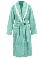 Contrast Trim Tie Waist Lounge Nightgown with Pockets - Plush Fashion Hub
