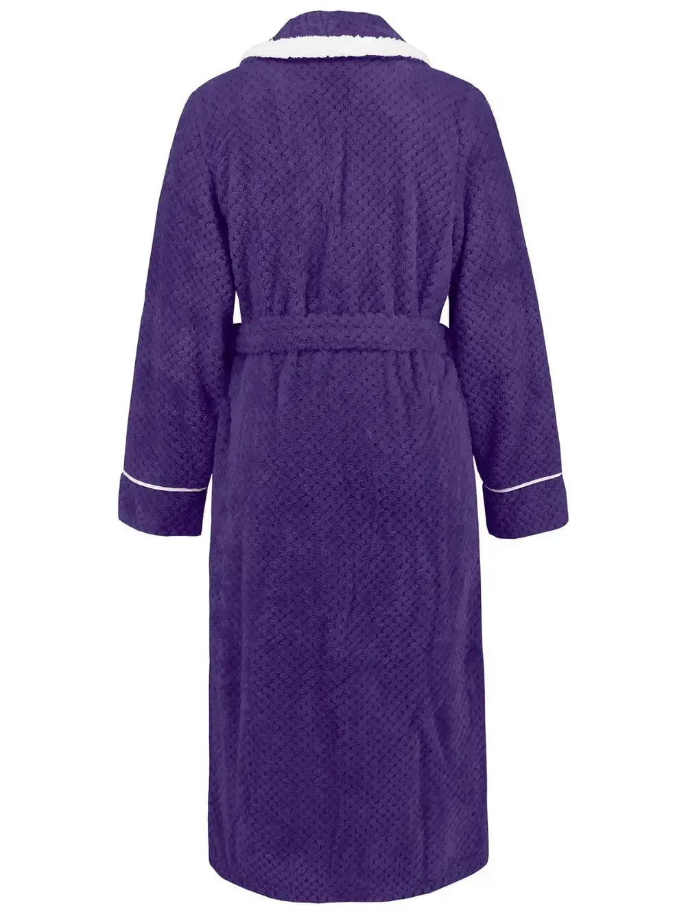 Contrast Trim Tie Waist Lounge Nightgown with Pockets - Plush Fashion Hub