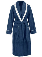 Contrast Trim Tie Waist Lounge Nightgown with Pockets - Plush Fashion Hub