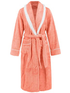 Contrast Trim Tie Waist Lounge Nightgown with Pockets - Plush Fashion Hub